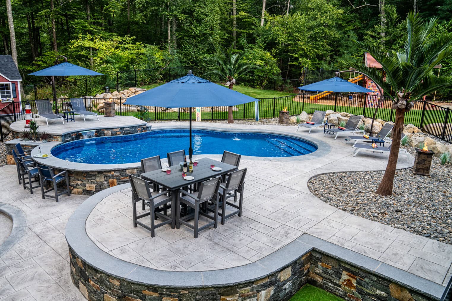 Sh'ma Pool Landscape Design in Northbridge, MA | Pool & Patio Hardscapes