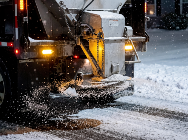 A Dex By Terra Commercial Snow Removal & Management salt spreader.